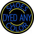 Shoes Dyed And Color With Yellow Border LED Neon Sign 26 x 26 - inches Black Square Cut Acrylic Backing with Dimmer - Bright and Premium built indoor LED Neon Sign for store DÃ©cor Storefront.