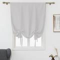 CUH White Blackout Roman Curtains for Kids Bedroom Thermal Insulated Curtains Rod Pocket Tie Up Shade Curtains 1-Panel for Small Windows Bathroom Kitchen (54 x 54 Inches Long)