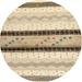 Ahgly Company Indoor Round Contemporary Dark Almond Brown Abstract Area Rugs 4 Round