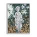 Stupell Industries Graceful Garden Woman Statue Surrounded Flower Blossoms Painting Gray Framed Art Print Wall Art Design by Hollihocks Art