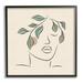 Stupell Industries Blushing Woman Face Botanical Outline Doodle Drawing Graphic Art Black Framed Art Print Wall Art Design by JJ Design House LLC