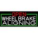 Open Wheel Brake Aligning With Green Border LED Neon Sign 10 x 24 - inches Clear Edge Cut Acrylic Backing with Dimmer - Bright and Premium built indoor LED Neon Sign for automotive store and mall.