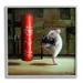 Stupell Industries Detailed Mouse Kick Boxing Cat Punching Bag Framed Wall Art 17 x 17 Design by Lucia Heffernan