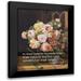 ArtsyQuotes 15x18 Black Modern Framed Museum Art Print Titled - Bible Verse Quote Proverbs 16:9 Ferdinand Georg Waldmuller - Rose Bouquet at the Window