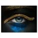 Designart Girl Eyes With Gold Chain and Blue Pigment Modern Canvas Wall Art Print