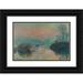 Claude Monet 24x17 Black Ornate Framed Double Matted Museum Art Print Titled: School Sun on the Seine in Lavacourt Winter Effect (1880)