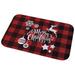 Buffalo Plaid Merry Christmas Decorative Doormat Seasonal Winter Christmas Holiday Low-Profile Floor Mat Switch Mat for Indoor Outdoor