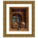 Hans Holbein The Younger 20x24 Gold Ornate Framed and Double Matted Museum Art Print Titled - Two Skulls in a Window Niche (1520)