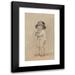 James Ward 12x18 Black Modern Framed Museum Art Print Titled - A Little Boy with Red Shoes (Child with Red Shoes and a Top Hat)