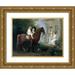 Jean-Antoine Laurent 18x15 Gold Ornate Wood Frame and Double Matted Museum Art Print Titled - The Painter and His Family in Front of a Country House (1797 - 1798)