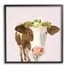Stupell Industries Country Farm Cow White Flower Crown Boho Pink 24 x 24 Design by Jenny Green