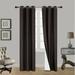 2-Piece ADAM Brown Blackout Lined Grommet Window Curtain Set Two (2) Printed Thermal Panels 37 Wide x 84 Length (Each)