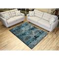 Studio Collection Vintage French Damask Design Contemporary Modern Area Rug Rugs 3 Different Color Options (Damask Silver Grey / Aqua Blue 8 x 10)