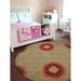 8 x 8 ft. Hand Tufted Wool Floral Round Area Rug Cream