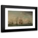 Charles Brooking 18x13 Black Modern Framed Museum Art Print Titled - English Ships Under Sail in a Very Light Breeze (ca. 1752)