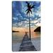 Design Art Wooden Pier and Palm Tree Photographic Print on Wrapped Canvas