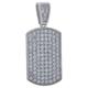 925 Sterling Silver Mens CZ Cubic Zirconia Simulated Diamond Animal Pet Dog Tag Fashion Charm Pendant Necklace Measures 29.2x12.2mm Wide Jewelry Gifts for Men