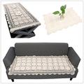 Yizunnu Vintage Handmade Crochet Lace Doily Rectangle Cotton Table Cloths Cover beige Sofa Towel 60x180cm