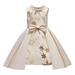 OLLUISNEO 2-3 Years Toddler Baby Girls Dress Sleeveless Sequins Star Prints Party Formal Dress Yellow