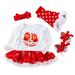 Stamzod My 1St Christmas Toddler Newborn Baby Girls Princess Letter Tutu Dress Set Christmas Outfits 4Pcs Suit Xmas Outfit 0-24Months On Clearance