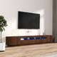 vidaXL 3 Piece TV Cabinet Set with LED Lights Brown Oak Engineered Wood