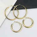 Boucles d'oreilles créoles en acier inoxydable plaqué or pour femmes boucles d'oreilles classiques