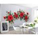 GK Wall Design Bohemian Poinsettia Floral 6.25' L x 112" W Paintable Wall Mural Vinyl | 204 W in | Wayfair GKWP000180W204H114_V