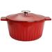 Martha Stewart Enameled Cast Iron Round Dutch Oven Non Stick/Enameled Cast Iron/Cast Iron in Gray/Red | 5.25 H x 13 W in | Wayfair 950118695M