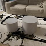 White Side Table Coffee Table End Table Nesting Table (set of 2)