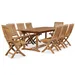 HiTeak Furniture Devon 9-Piece Teak Outdoor Extending Dining Table and Folding Chair Set - HLS-DF