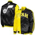 Men's Starter Gold/Black Utah Jazz Fast Break Satin Full-Snap Jacket