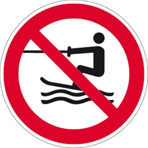 Schild Wasserski-Aktivitäten verboten ISO 20712-1, Alu, Ø 400 mm