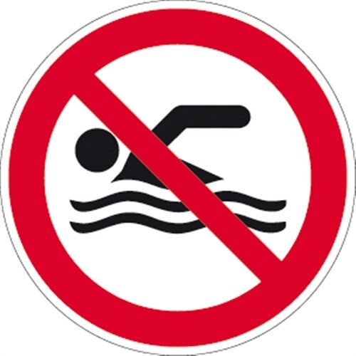 Schild Schwimmen verboten ISO 20712-1, Alu, Ø 400 mm Image