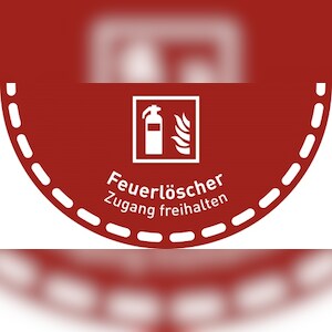 Fußbodenaufkleber Feuerlöscher..., Folie, rutschhemmend, 600x300 mm Image