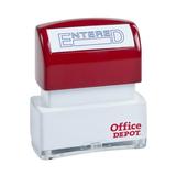 Office Depot Pre-Inked Message Stamp Entered Blue 035550