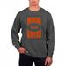 Men's Uscape Apparel Black Miami Hurricanes Logo Pigment Dyed Fleece Crewneck Sweatshirt