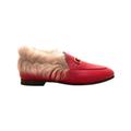 Gucci Shoes | Gucci Horsebit Fur-Lined Jordaan Loafer In Red | Color: Gold/Red | Size: 39