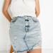 Urban Outfitters Skirts | Bdg Roxi Destructed Denim Boho Peasant Hipster Hippie Deco Jean Mini Skirt | Color: Blue/White | Size: L