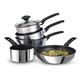 Prestige - 9x Tougher - 5 Piece Cookware Set - Stainless Steel - Non-Stick - Induction Suitable - Dishwasher and Oven Safe - Glass lids