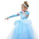 TYHTYM Cinderella Princess Dress Puffy Sleeve Costume, Special Occasion Dresses for Toddler Girls Age 2-3 Years, Ultra Soft Lace Fancy Gown Birthday Party Dress Up, Blue