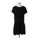 Cynthia Rowley TJX Casual Dress - DropWaist Crew Neck Short sleeves: Black Print Dresses - Women's Size 8