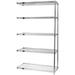 Quantum Storage AD86-1448S-5 Wire Shelving Add-on Kit 14 x 48 x 86 in. - Stainless Steel 5 Shelf
