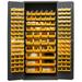 Durham 3500-138B-95 14 Gauge Flush Door Style Heavy Duty Lockable Cabinet with 138 Yellow Hook on Bins Gray - 36 in.