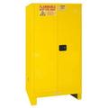 16 Gauge Welded Flammable Manual Doors Safety Cabinet with Legs & 2 Shelves Yellow - 60 gal