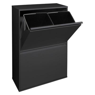 Basic Recycling Abfalleimer / Mülleimer aus Stahl, Mülltrennsystem mit 4 entnehmbaren Inneneimern Image