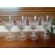 Vintage Large Cut Crystal Wine Glasses, Large Crystal Wine Glasses, Set Four Large Wine Glasses, Four Deep Cut Crystal Wine Glasses