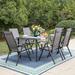 Lark Manor™ Alyah Rectangular 6 - Person 60" Long Outdoor Dining Set Metal in Black | 60 W in | Wayfair 3F6D23E2103041BF9B1B0EC72FF2357F