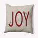 Joy Filled Season Christmas Soft Spun Polyester Indoor/Outdoor Throw Pillow