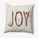 Joy Filled Season Christmas Soft Spun Polyester Indoor/Outdoor Throw Pillow