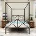 Metal Canopy Bed Frame, Full Black